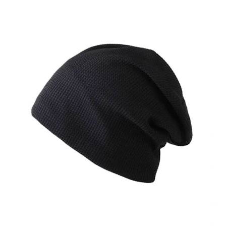 Tunn stickad mössa för män och kvinnor - Svart