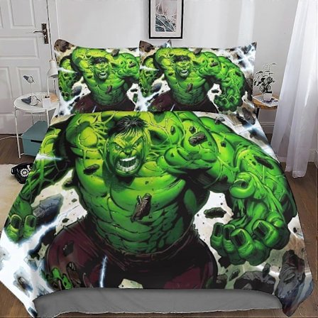 t295 Hulk Dynetrekksett for barn ungdom voksne Dynetrekk dobbel størrelse sengetøy sett med putetrekk mykt lett mikrofiber dyne trekk med glidelås