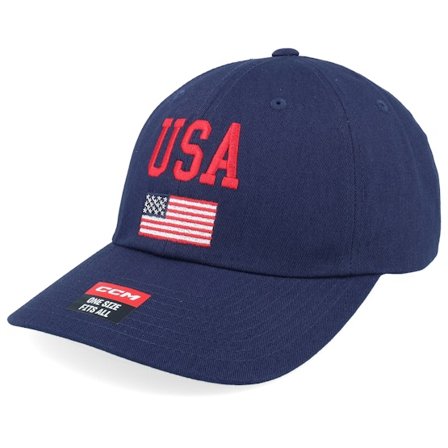 CCM - Azul unconstructed Boné - Flag Cap Team Usa Ad Navy Dad Cap @ Hatstore
