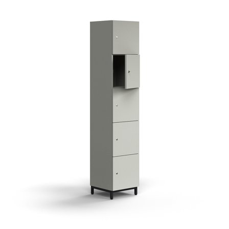 Schließfachschrank QBUS, 2020x400x420 mm, schwarz, hellgrau