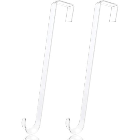 2-pak Klar Kranseophæng, 38 cm Kranseophæng til Yderdør, Kransekrog til Dør Indendørs eller Udendørs, Kranseophæng Over Døren til Hal