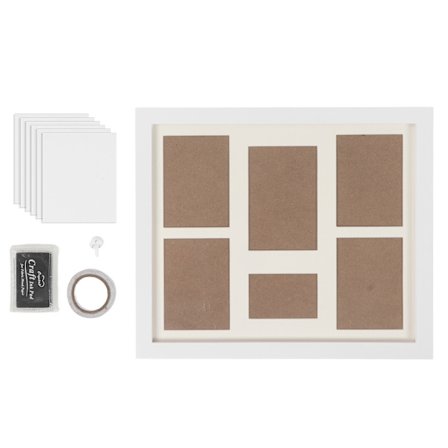 Baby Handavtryck Fotavtryck Kit Vit Ram Nyfödd Minnessak