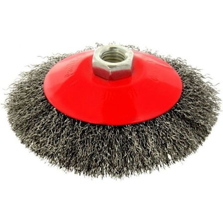Cirkulär borste - penselborste på stålstång Geko Metallborste, roterande, sidoborste, 125 mm, stål, M14 (60)