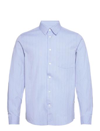 Timothy Paper Poplin Shirt Wood Wood Blue