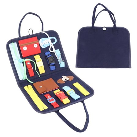 Læringstavle til Børn med Lynlås, Snørebånd, Spænder og Håndtag Filt Tøjlegetøj