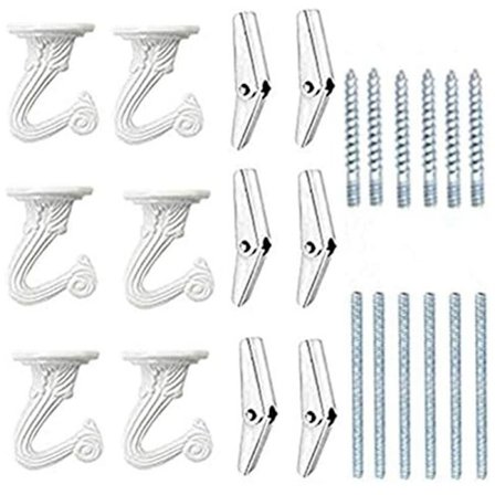 6 sæt loftskroge til ophængning af planter, ophængningsloftskroge, vægkroge, kraftige vippekroge med hardware