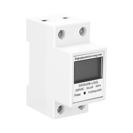 Dds-ldg 220 V 50hz enfas elektrisk energimätare LCD-display 35mm Din-skena montering (utan bakgrundsbelysning)