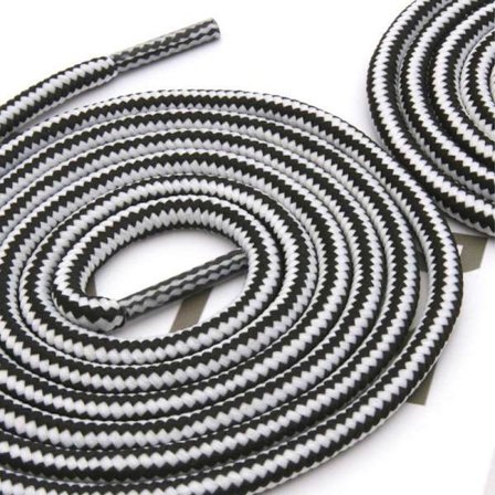 Runde Støvlesnørebånd [1 Par] Kraftige og Holdbare Snørebånd til Støvler, Arbejdsstøvler & Vandresko - 55 tommer, Sort & Hvid