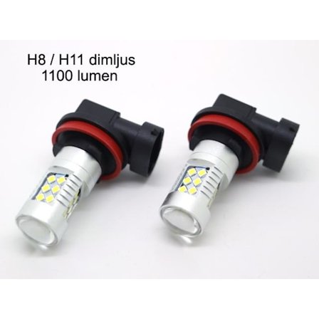 Dimljus H8 H11 LED-lampor 6000K 1100 lumen 12v