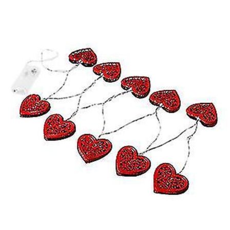 Røde Jern Love Lights Dekorative Lys 10 LED Batteridrevet 1.65m