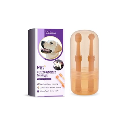 Tandborste- och Tungborsteuppsättning för Husdjur för Munhygien och Tandvård