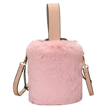 Faux Fur Taske Dame Håndtasker PINK
