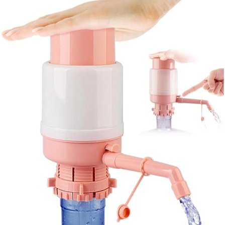 ING Universal Vandpumpe - Bærbar Håndpumpe - Med Ekstra Kort Slange og Vandflaskehætte