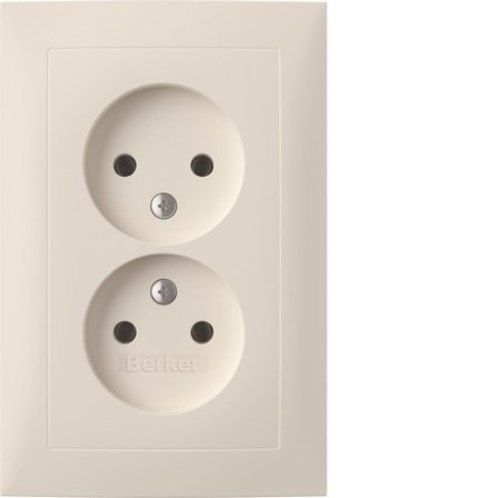 Hager 47951909 Stikkontakt 2-veis, ujordet, S.1, hvit, Strømbrytere & vegguttak