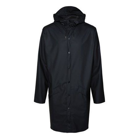 Rains Long Jacket Unisex rain jackets Black XS