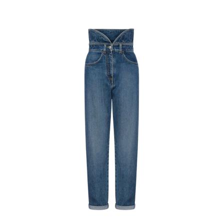 Philosophy di Lorenzo Serafini, High-Waisted Denim Trousers Blauw, Dames, Maat:M