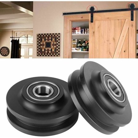 2 stk Skyvedørhjul Låvedør Skapskap Hjul Maskinvare