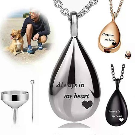 Nytt kjæledyr urne anheng rustfritt stål dråpe smykker katt hund sørgeutstyr flaske minnesmerke halskjede kjæledyrprodukter