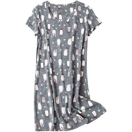 Nattlinne för kvinnor, mjuk nattklädsel, avslappnade nattlinnen och sovskjortor, söt sömn