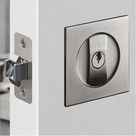 Skyvedørslås Lommedørslås Usynlig Innsenkbar Mortislås Tre Dørlås Sølv - q36/YY