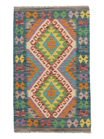 Orientalischer Kelim Afghan Old Stil Teppich 78X129 Wolle, Afghanistan