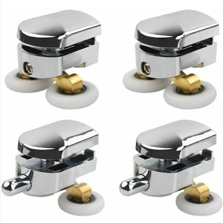 Duschdörr, 4 dubbla rullar för duschdörr glidhjul dörrersättningshjul för duschkabin