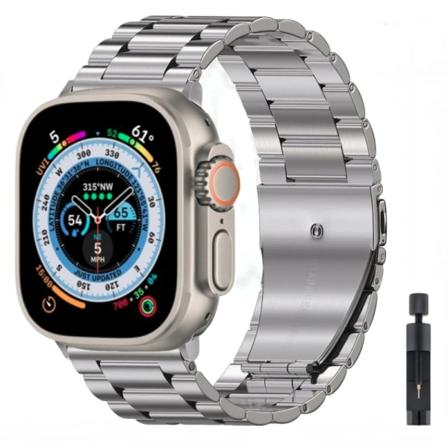 Metalliranneke Apple Watch Ultra/2 49mm 9 8 7 45mm 41mm Ruostumaton teräs High-end rannekoru iWatch 6 5 4 3 SE 44mm 42mm 40 Titanium and tools