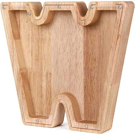 Personliga Brev Trä Spargris, AZ Bokstäver Myntbank Sparbössa med Tydliga Alfabet Klistermärken, Pengar Sparande Bank För Familj Jul Födelsedagspresen