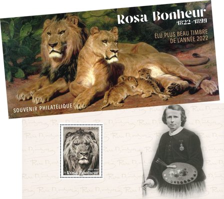 Frankrig - Rosa Bonheur 1822-1899 - Postfrisk miniark i folder