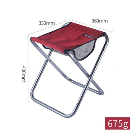 Mini Bærbar Udendørs Camping Foldbar Stol til Udendørs (Rød*1STK)