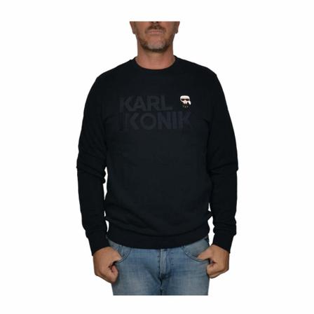 Karl Lagerfeld, Felpa Crewneck Blauw, Heren, Maat:S,Katoen