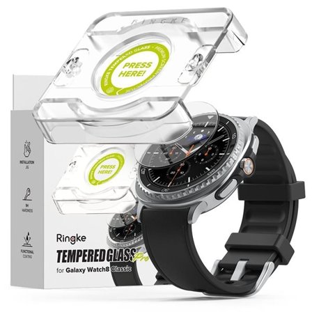 Ringke Tempered Glass Pro 2-pack för Samsung Galaxy Watch 8 46mm - transparent