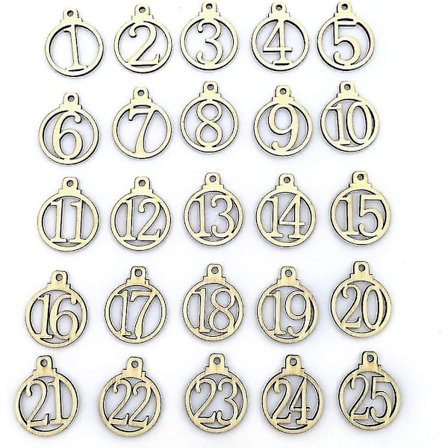 Tre 1-25 Nummer Nedtellingskalender Markører Gaver Julekalender Tags 25 stk