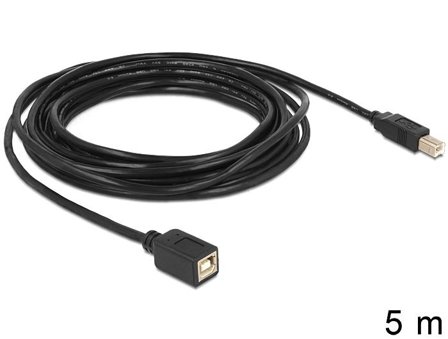 Delock USB Kabel B -> B St/Bu 5.00m sw Verl.