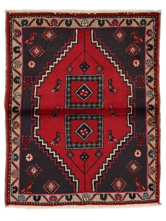Anudada A Mano Klardasht Alfombra 91X105 Persa De Lana Negro/Rojo Oscuro Pequeño