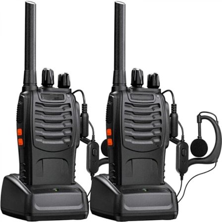 Baofeng Walkie Talkie Lang Rekkevidde Oppladbar Profesjonell 16 Kanaler PMR Walkie Talkies Radio, med Ørepropp, USB-lader, Batteri (1 Par)