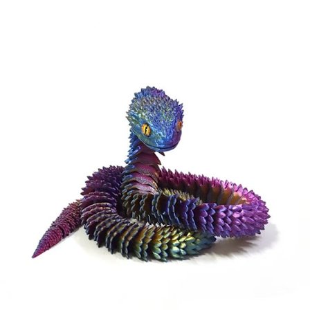 3D-printet slange, 45 cm, fleksibel slange fidget leke, realistisk slangeleke, falsk 3D-printet plastslange slangemodell, kontor, dekorasjoner