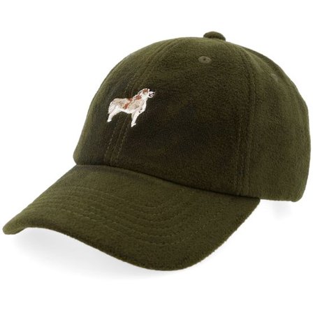 Iconic - Grön unconstructed Keps - Golden Retriever Dog Wool Olive Dad Cap @ Hatstore