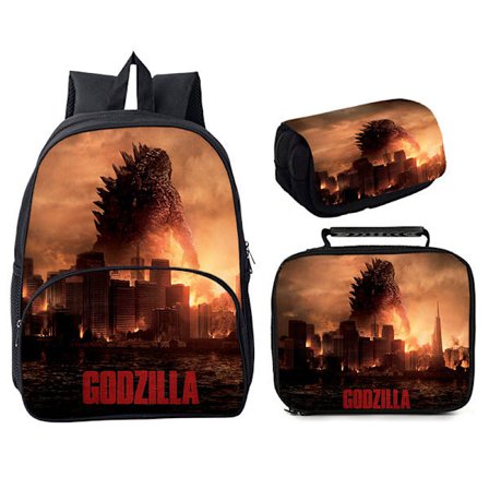 Godzilla vs King Kong tredelad 16" rundväska Style 10