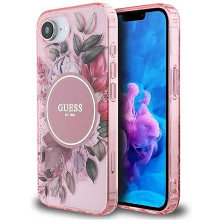 Guess IML Flowers MagSafe iPhone 16e Fodral - Rosa