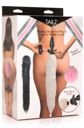 Tailz Vibrating Anal Plug & 3 Tails With Remote Control Anaalitappi setti