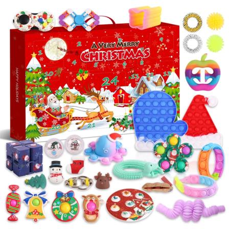 Ny adventskalender 2021 Juleleke For Barn Nedtellingskalender 24 Dager Juleleker Jul Push Bubbles Lekepakke Gave Noel Army Green