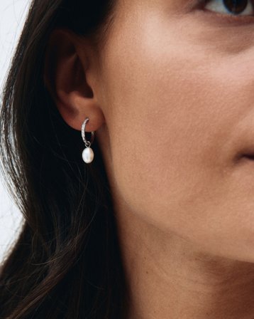 Edblad Perla Hoops Sparkle Silver Sølvfarvet Smykker Pige - Kids Brand Store