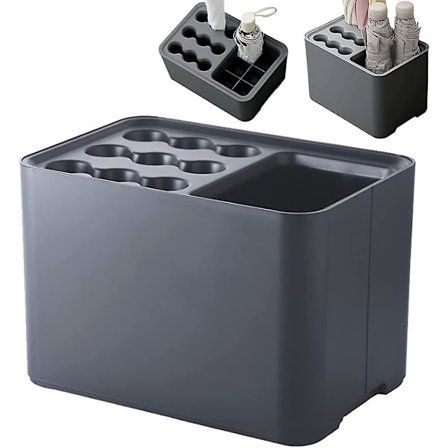 Black Vintage Design Umbrella Stand, Large Capacity Non-slip Umbrella Stand, Removable Drip Tray, 26.5 X 18 X 18 Cm Umbrella Rack, For Home Decoration