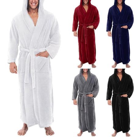 Nattøj med hætte, varmere til mænd, badekåbe til vinterbadning gray 3xl
