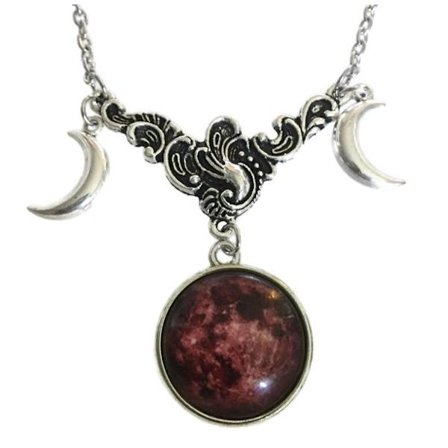 Necklace - Choker - Crescent Moon - Blood Moon - Red