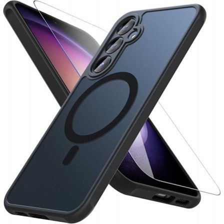 3in1 komplet Samsung S24 stødabsorberende etui MagSafe-kompatibel - Sort