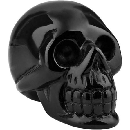 Naturlig ametist snidad realistisk kristallskalleskulptur, Healing Energy Reiki Gemstone Collectible Figurine,Crystal Healing Skull (Obsidian)