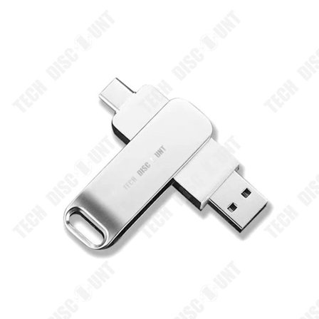 USB-minne - TECH DISCOUNT - 128Go - USB 3.0 - Hög Hastighet - Metallisk Typ-C