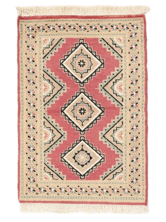 Håndknyttet Pakistan Bokhara 2Ply 64X94 Uldtæppe Beige/Brun Lille